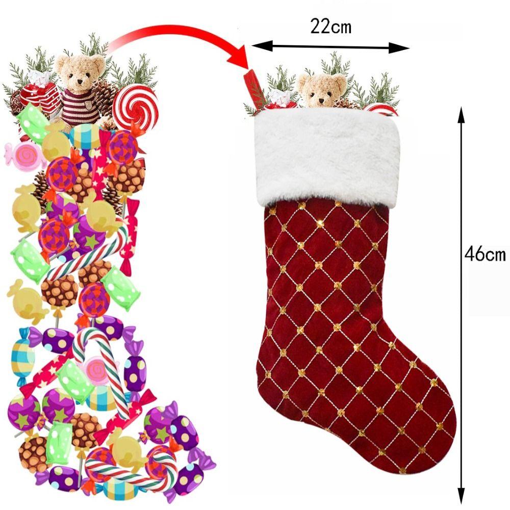 Hanging Christmas Gift Socks Pendant Xmas Gift Bag Candy Bag Christmas Stocking  Christmas Decor