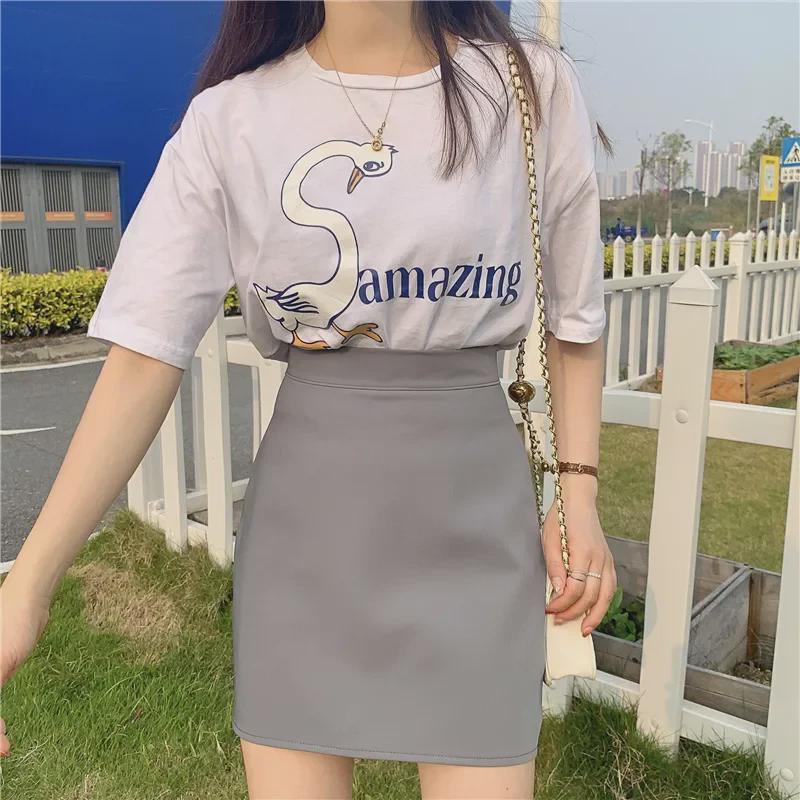 2023 Весна/Лето Корейская конфетная юбка А-силуэта с высокой талией, разноцветная студенческая юбка