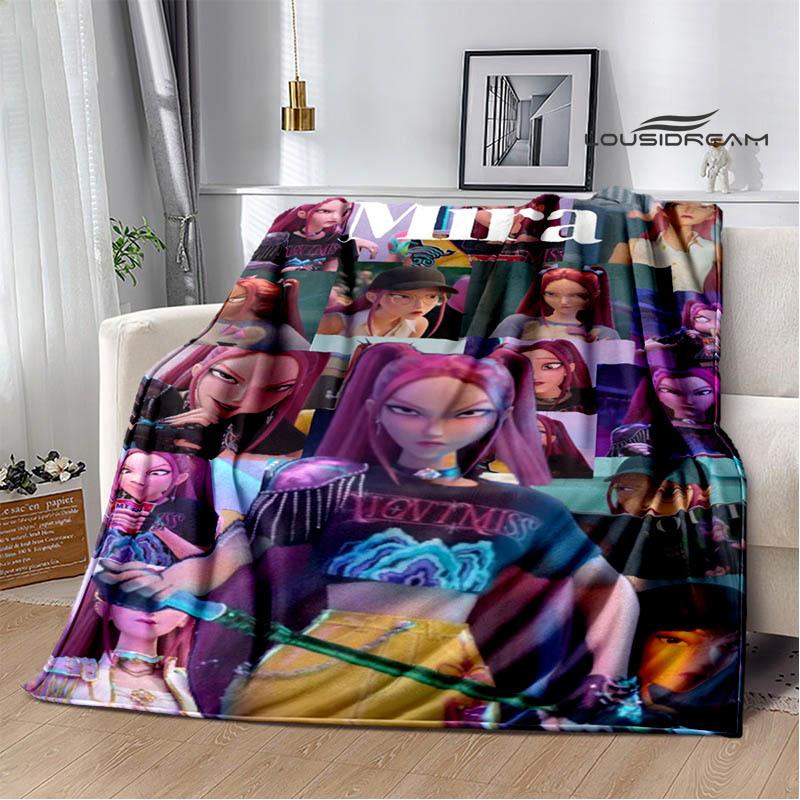 KPop Demon Hunters Cartoon printed blanket Picnic blanket Warm Flannel blankets Home bed linings blankets for beds Birthday Gift