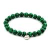 Stones and Minerals. 8mm Malachite Beaded Bracelet. Made In France.