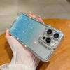 For iPhone 16 Pro Case Glitter Phone Case Rhinestone Decor Electroplating Protective Cover