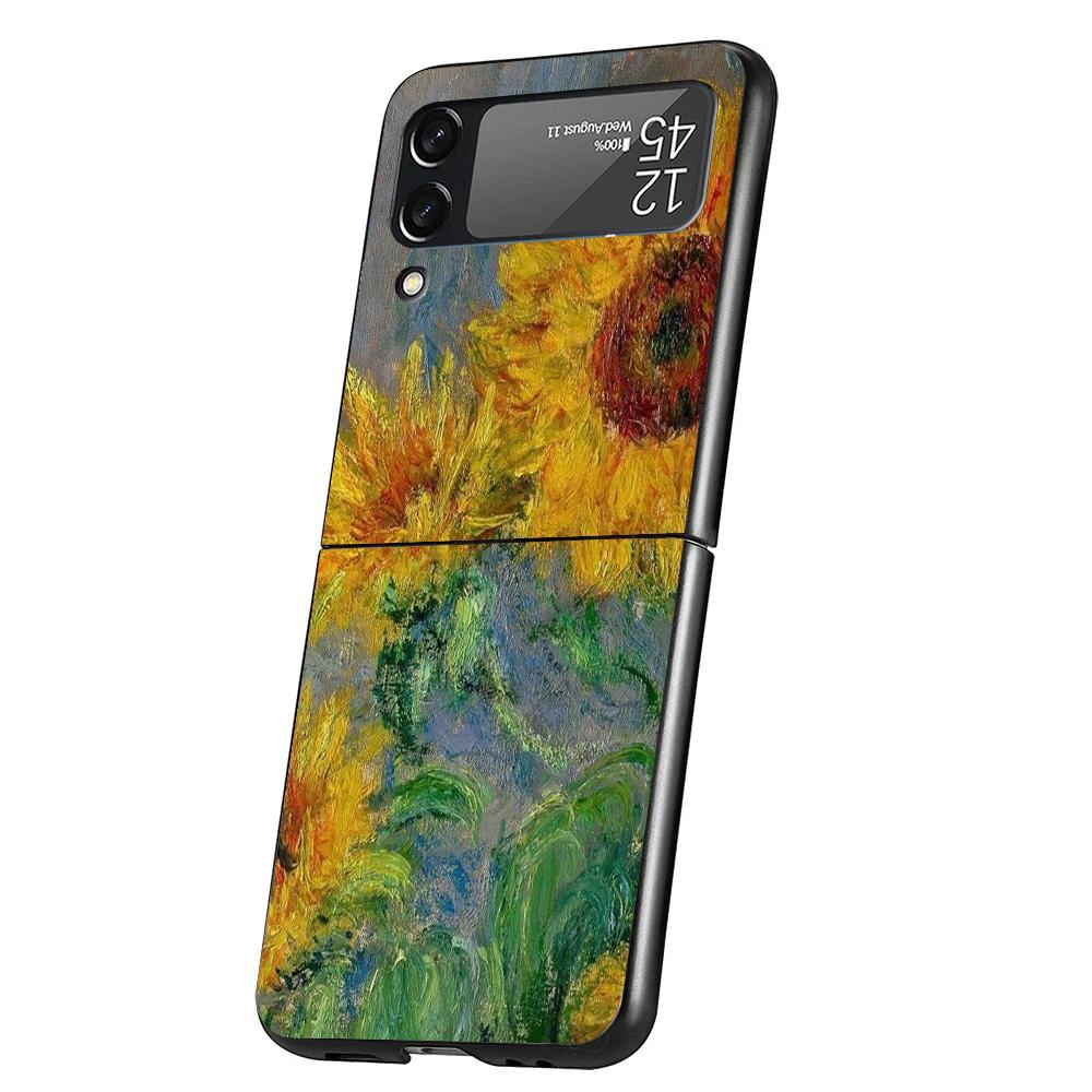 Van Gogh Oil Art Painting Cover Phone Case For Samsung Galaxy Z Flip 7 6 5 4 3 5G Flip7 Flip6 Flip5 Flip4 Flip3 Black Fundas She
