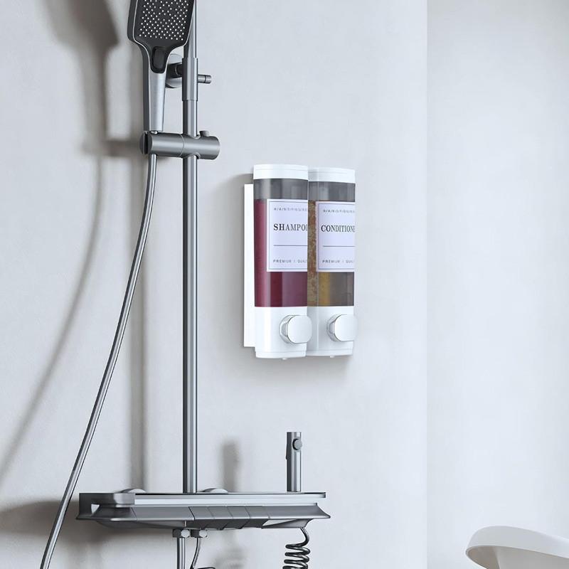 300 мл 2-камерный дозатор мыла для душа настенный для душа настенный дозатор шампуня и кондиционера для ванной комнаты отеля с этикетками