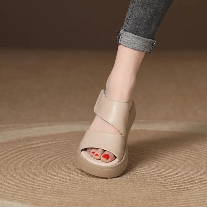 Новые стильные повседневные сандалии больших размеров на толстой подошве летние сандалии больших размеров женские ретро-уличные модные сандалии