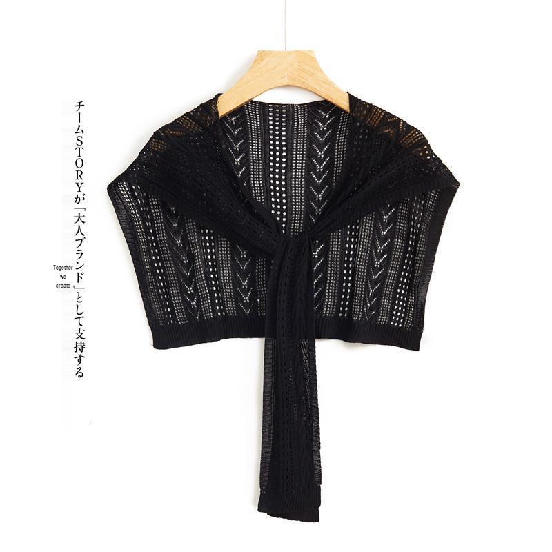 Summer Ice Silk Sun Protection Shawl: Lightweight Knitted Shoulder Protector & Scarf