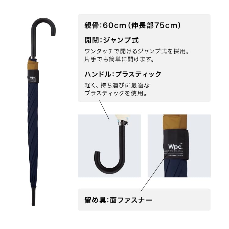 Зонт Back Protect Blue Gray x Black Long Zone подходит для прыжков в солнечную или дождливую погоду, длительных поездок на работу в WPC. [Рюкзак не намокает] Мужчины, Дни,