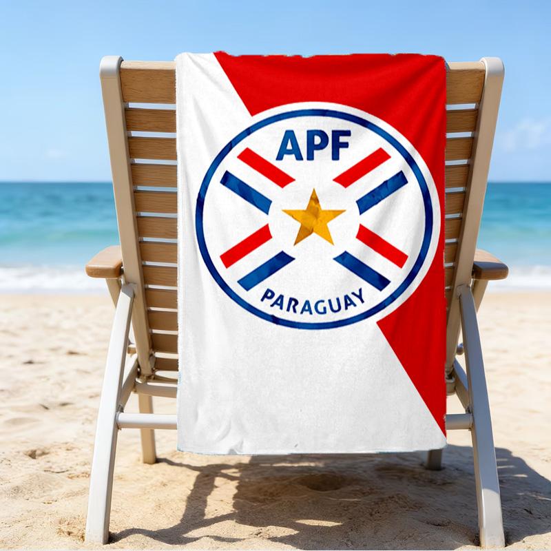 Paraguay Football Federation Emblem Microfiber Beach Towel, Lightweight And Quick-Dry, for Summer Travel, Beach Essential, Swimming Pool Outdoor