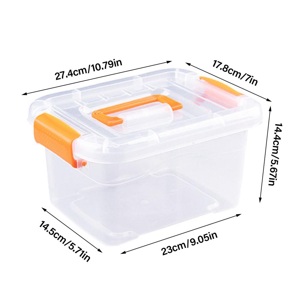 Plastic Storage Bin with Latching Buckles Clear Stackable Container Box with Portable Handle Heavy Large Capacity Weatherproof