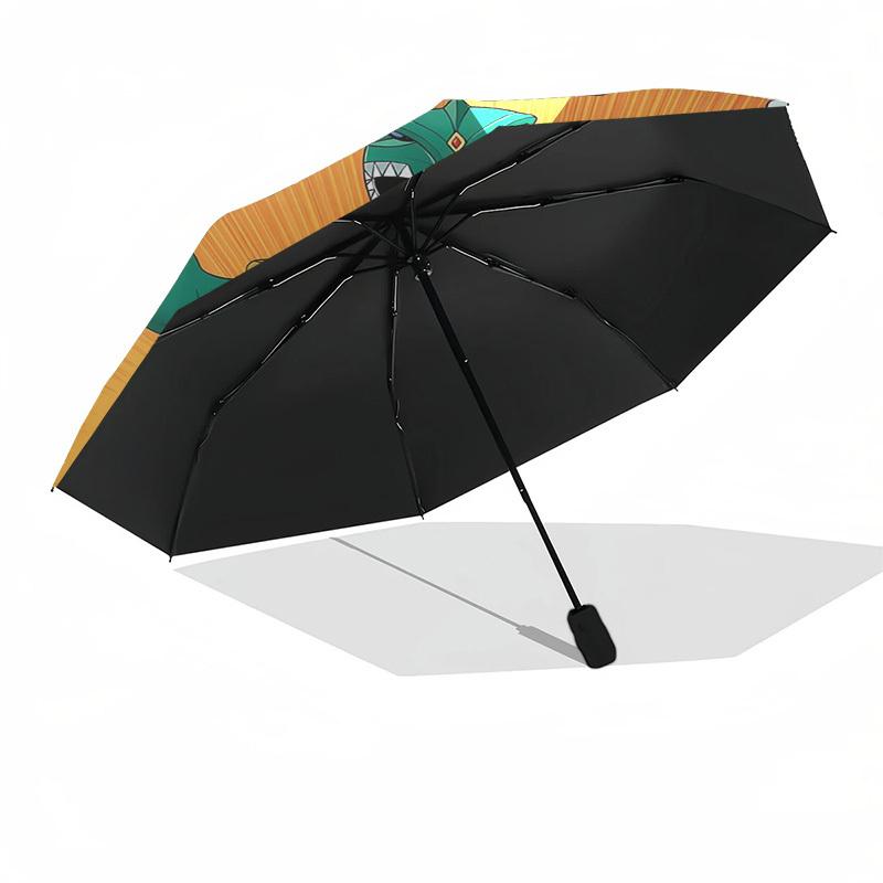 Power Rangers, Team Themed Automatic Opening and Closing Umbrella, Compact Travel Umbrella, Lightweight and Portable, Suitable for Beach Com