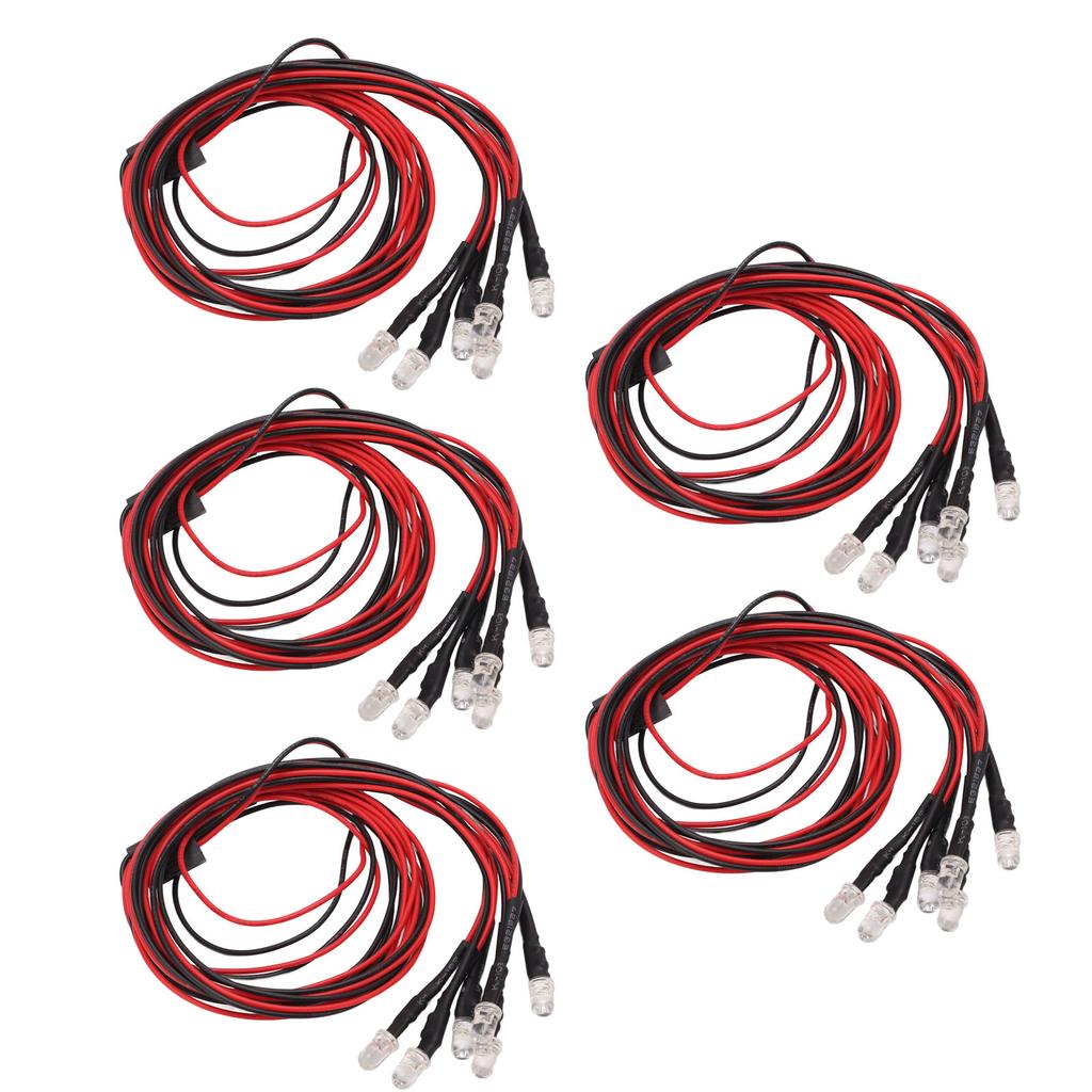5Pcs RC Car LED Light Kit 24.8in 6LED Per Piece Durable Silicone Easy Operation 6Leds RC Car Light