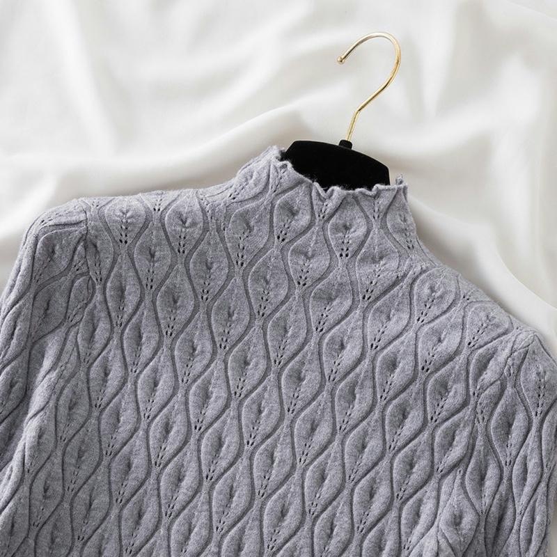 Вязаный свитер Джемпер женский полуводолазка свитер женский трикотаж тонкий однотонный пуловер осень и зима теплый мягкий тянуть