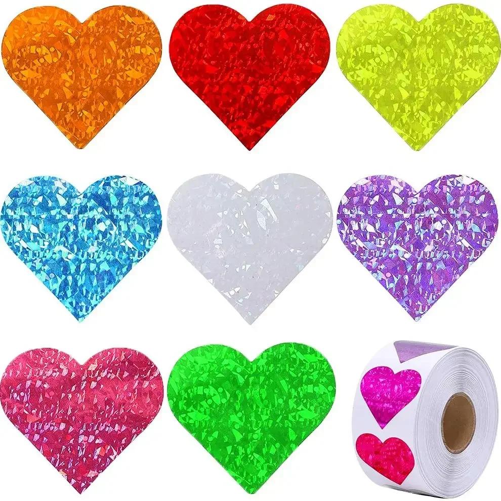 100-500pcs Red Heart Sticker for Valentine's Day Paper Packaging Sticker Valentine's Love Decorative Stickers 1inch Gift Decor