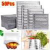 50Pcs/Pack Aluminum Foil Bag Folding Ice Cold Warm Food Thermal Drink Storage Insulation Bag Packing Delivery Carrier Cooler Bag