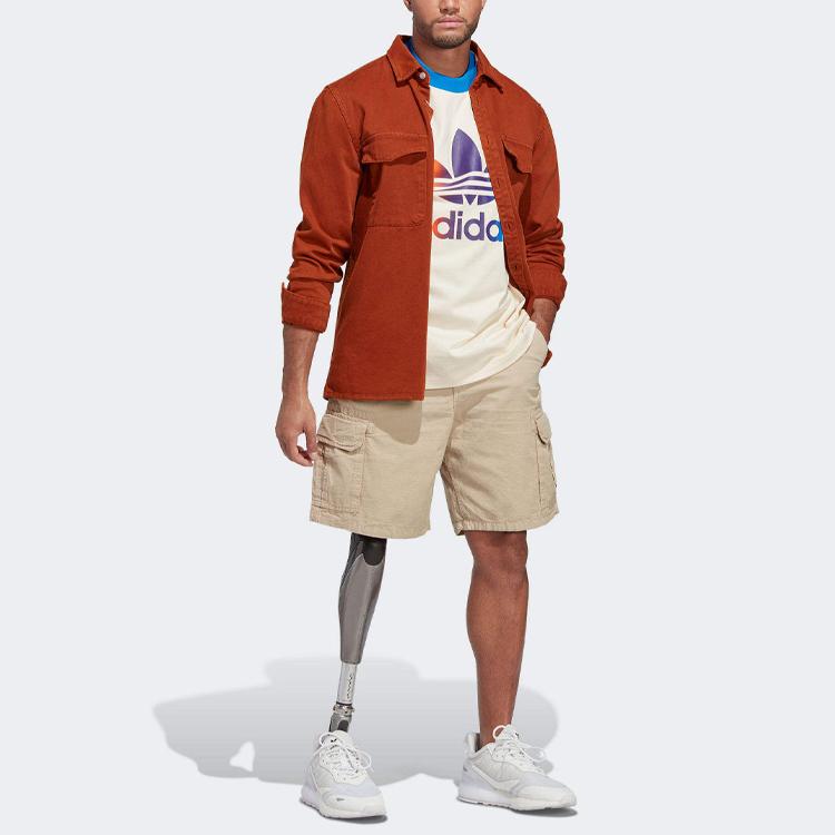 Adidas Футболка Originals Adicolor 70s Vintage Gradient Logo с круглым вырезом, мужская, бежевая IP6967