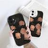 Slim Skin Feeling Cartoon Pink Flowers Rose Soft Silicone PU Leather Cover Phone Case for iPhone Samsung Huawei Honor Xiaomi Redmi OPPO Realme Vivo