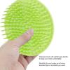Ручная силиконовая массажная щетка для кожи головы для шампуня, моющая расческа, расческа для массажа меридианов головы, зеленая
