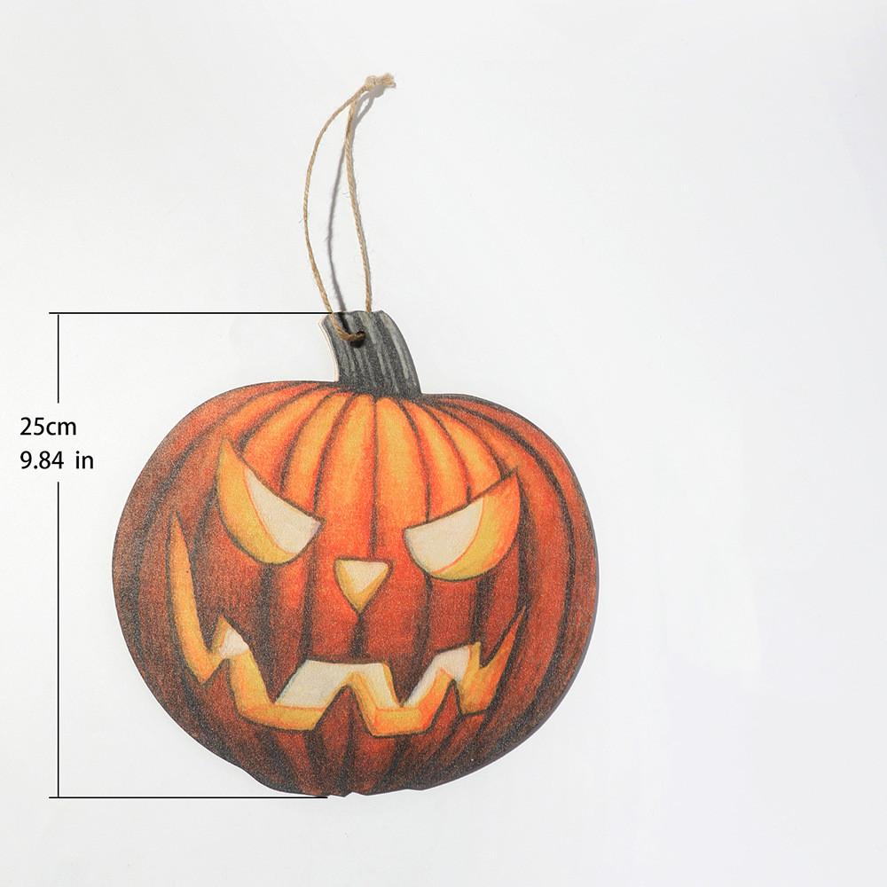 Деревянная дверная табличка с украшениями на Хэллоуин, череп, тыква, праздничная дверная табличка с ведьмой, украшение из дерева, подвеска ручной работы