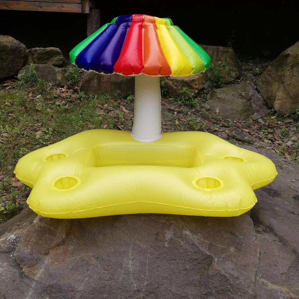 Pool Toys 1PCS Water Drink Tray Water Splash Rainbow Cloud Coconut Tree Sun Umbrella Beach Outdoor Inflatable Toys Coaster