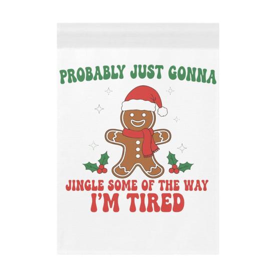 Wait Your Turn Fat Boys Garden Flag Funny Turkey Santa Claus Thanksgiving Christmas Hanging Banner for Outdoor Porch Yard Decor