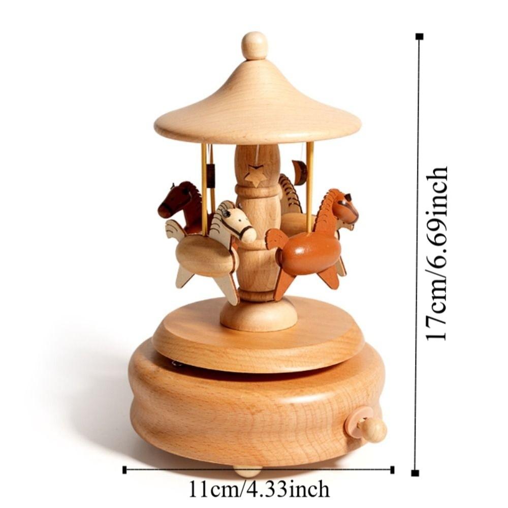 Ballet Dancing Girl Wooden Carousel Music Box Musical Jewelry Box  Children's Toys