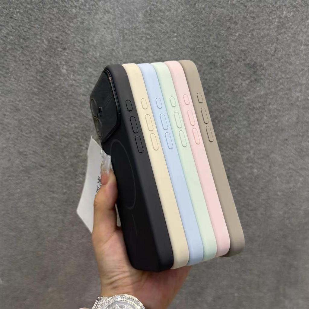 Силиконовый чехол для Apple iPhone 16 Pro Max с большим окошком и тонким магнитным кольцом, мягкий и простой, совместимый с iPhone 15 и 17.