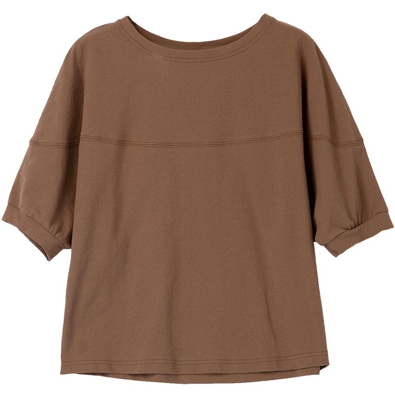 Летняя женская футболка с коротким рукавом, облегающая фигуру - Повседневный топ, скрывающий живот, для женщин среднего возраста