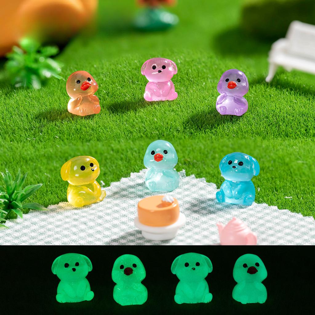 Micro-landscape Cute Glow-in-the-dark Dog Duckling Animal Decoration Diy Phone Case Refrigerator Sticker Accessories Desktop Decoration