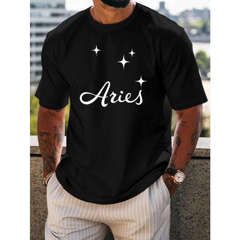 Европейский размер Мужские летние футболки с коротким рукавом Aries, Модные и трендовые мужские лонгсливы с принтом, Весенние и летние топы с круглым вырезом