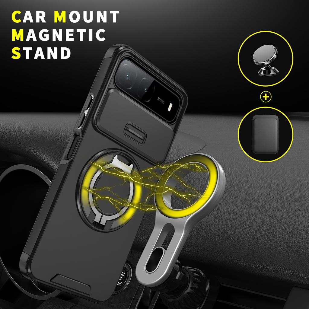 Чехол для телефона с магнитным кольцом-подставкой для Infinix Hot 60i 5G 50i 4G Smart 9 HD Tecno Spark Go KM8 Защитная задняя крышка со сдвижной защитой камеры