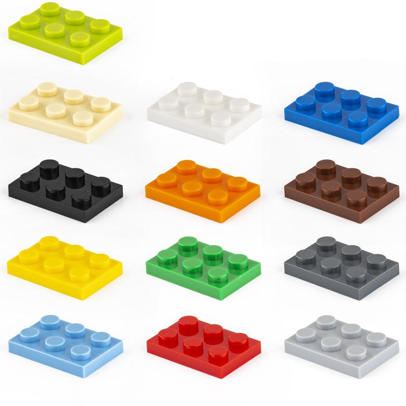 100 шт. Детали MOC 3021 Пластина 2x3 Совместимые Кирпичики DIY Сборка Строительные Блоки Частицы Детская Мозговая Игрушка Подарок