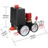 Air Compressor Pressure Switches Control Valves 90-120PSI 220V Replacement Part With Gauges Pressure Relief Valves
