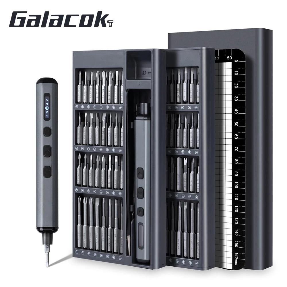 Набор прецизионных электрических отверток 68 в 1, мини-аккумуляторные 64 биты S2, 5 настроек крутящего момента, светодиодный индикатор для ремонта электроники ПК, радиоуправляемого оборудования