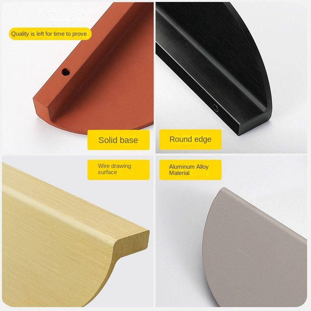 Aluminum Alloy Cabinet Door Knobs Semicircle Drawer Pull Handles New Half Moon Handle Wardrobe
