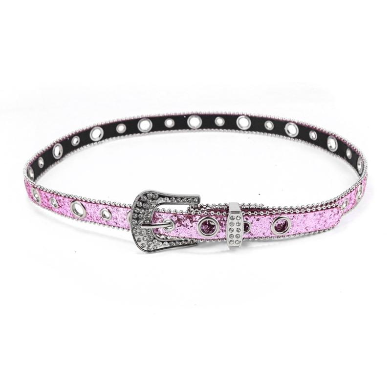 Подростковый пояс с пайетками для джинсов, регулируемый ремень на талию с пряжкой-булавкой, пряжка со стразами, широкий пояс на талию, женский пояс для юбки