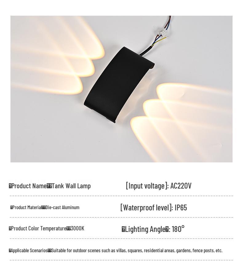 Waterproof LED Outdoor Wall Lamp, Single Head Up/Down Spotlight for Courtyard, Bedroom, Corridor, Hallway