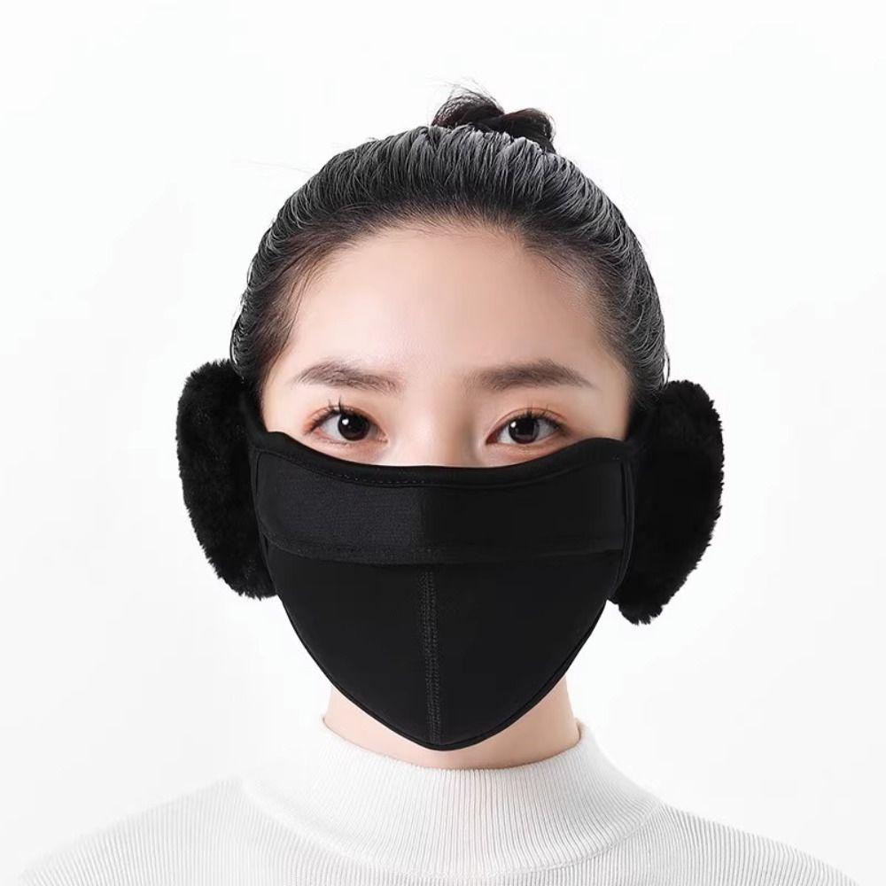 Windproof Earmuffs Mask Fleece Winter Mask Simple Earflap Wrap Mask  Ski