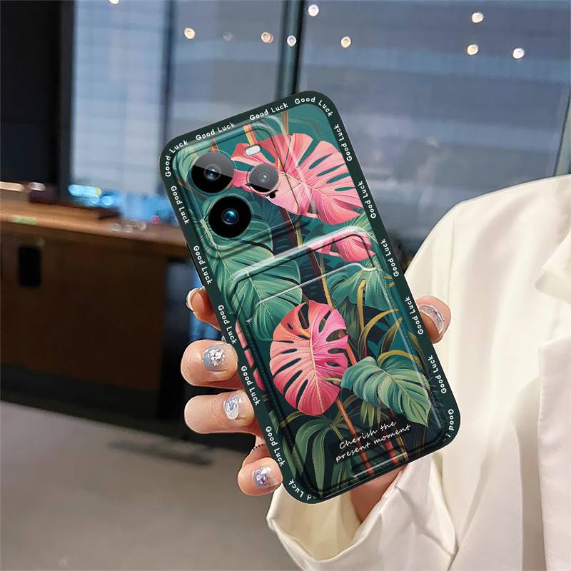 Durable Silicone Phone Case For Realme GT7 Pro Card Slot Full Wrap Cartoon Fashion Design Anti-dust Dirt-resistant Cute