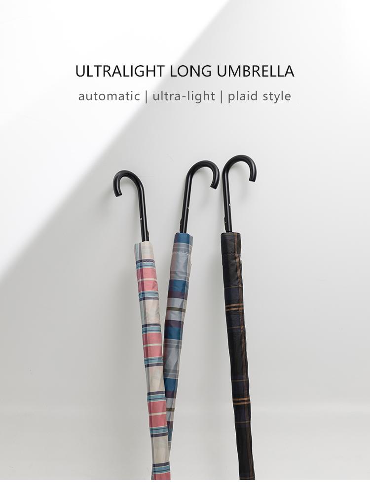 Umbrella Rain Women British Style Plaid Golf Umbrella Automatic Ultralight Paraguas Travel Long Handle Umbrellas Girls