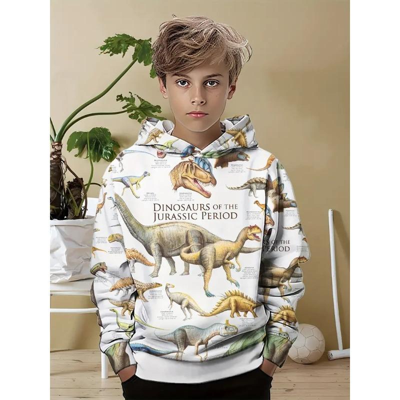 Осенние 3D толстовки с милым принтом животных, модные, повседневные, спортивные, с длинным рукавом, детские, для мальчиков