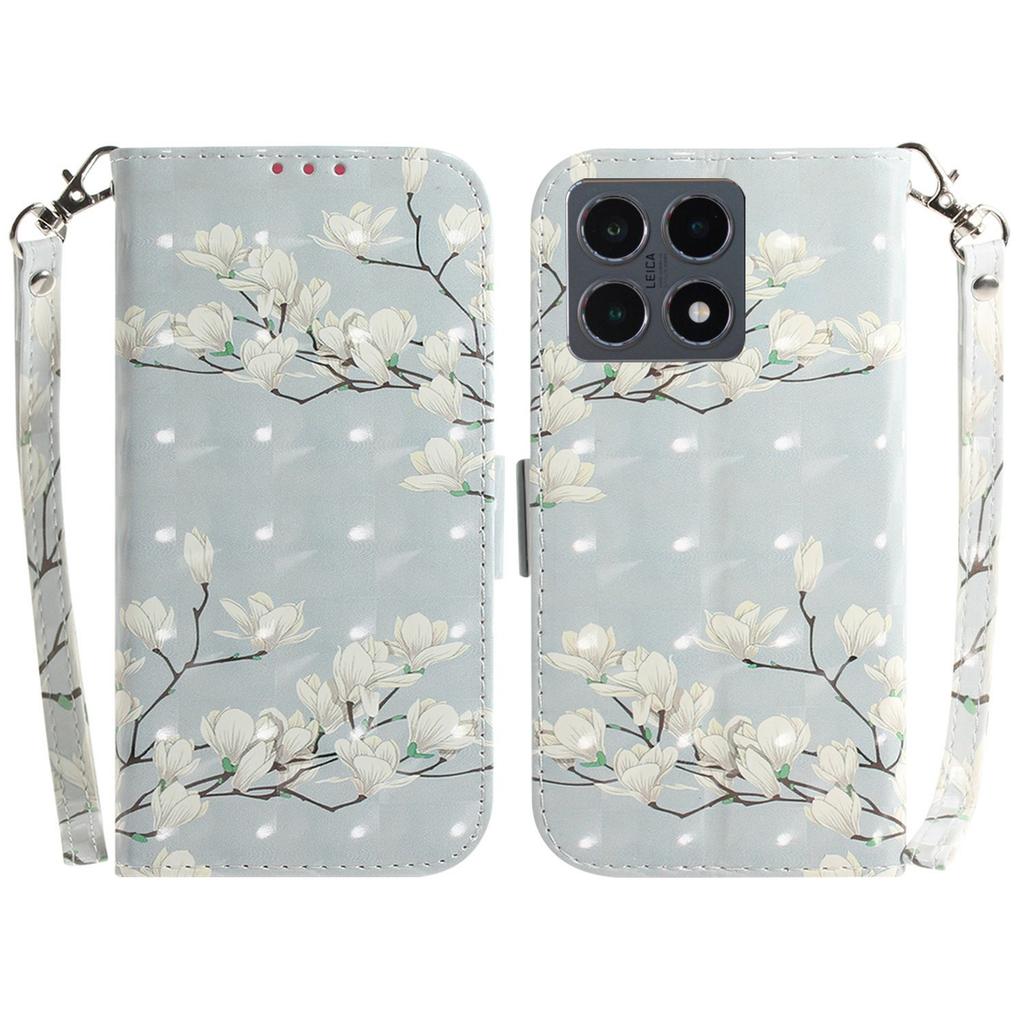 Для Xiaomi 15T Чехол с принтом, кожаный кошелек, чехол для телефона с ремешком на запястье