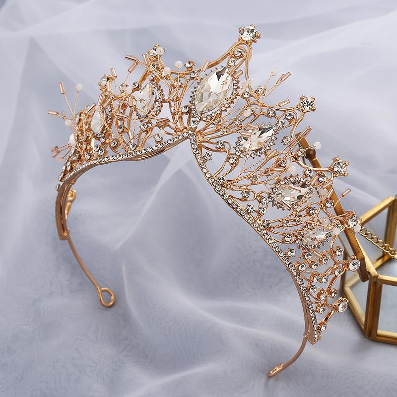 Crown Tiara Bridal Marquise Crystal Headband Baroque Wedding Dress Tiara Alloy Birthday Crown