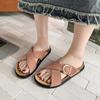 2025 Summer New Platform Sandals One Word with Buckle Sandals Fashion Korean Version Wear Birkenstock Large Size Sandals