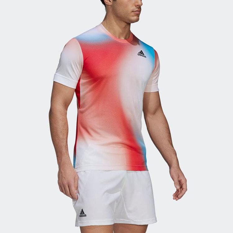 adidas Футболка с круглым вырезом с градиентным логотипом, мужские топы, разноцветные H67126