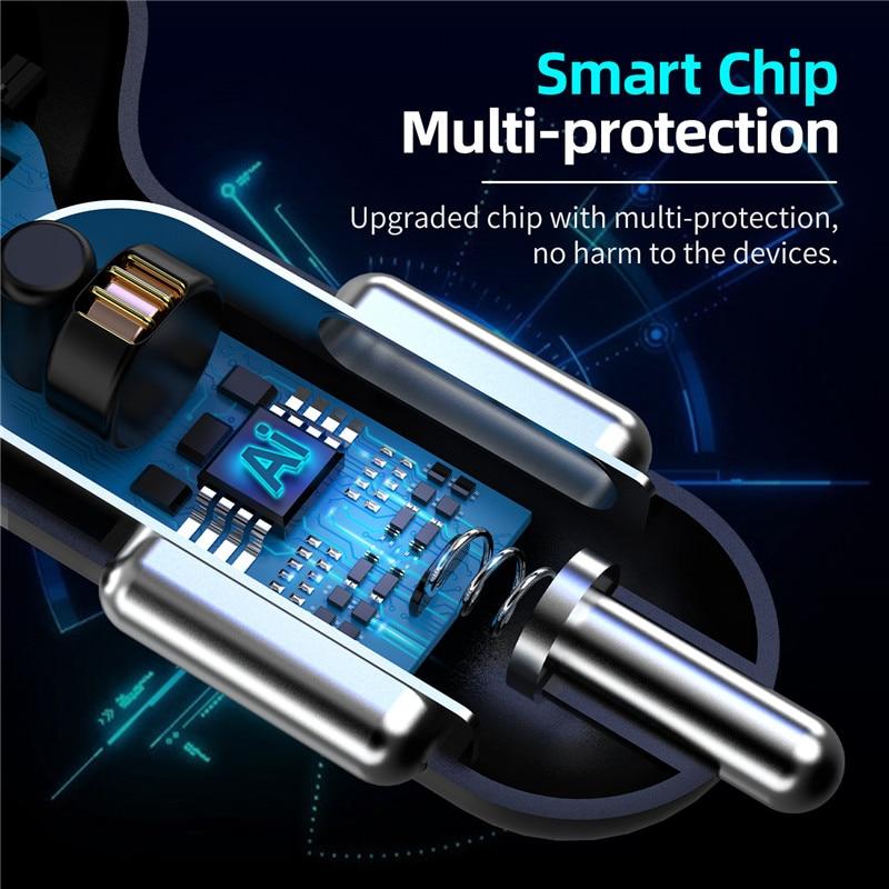 Быстрое автомобильное зарядное устройство с 4 USB для мобильного телефона, универсальный двойной USB-адаптер для iPhone 11 Pro Max, мини-адаптер для Xiaomi Samsung