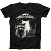 Space Raccoon Sarcastic Aliens UFO Funny Gift Black T Shirt 237