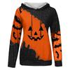 Women's Casual Fashion 2022 Halloween Print Long Sleeve Pullover Hooded Top