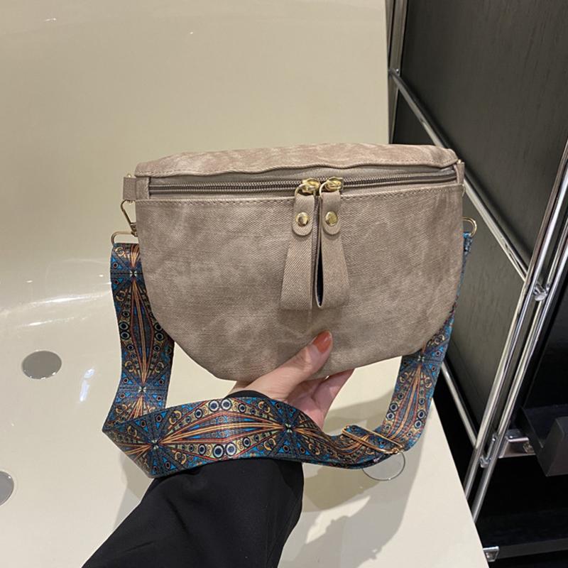 Женские поясные сумки из искусственной кожи Стильная сумка-хобо Однотонная на плечо Роскошная дизайнерская нагрудная сумка Широкий ремень Модная поясная сумка KTY