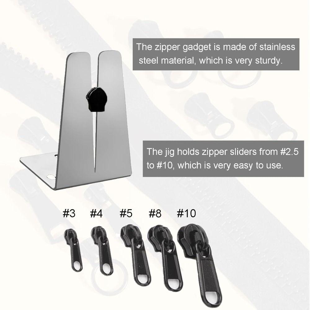 Stainless Steel Universal Zipper Jig Tool Silver Zipper Repair Jig  For Zipper Installation