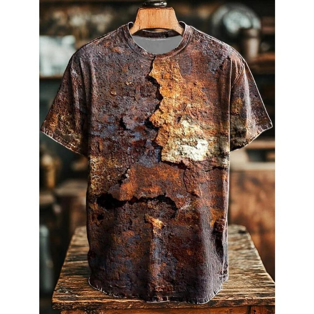Fun Retro Rust 3D Print Men's T-Shirts Summer O-Neck Short Sleeve T Shirt Hip Hop Oversized Tees Harajuku Y2K Tops Women Clothing
