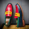 Slip On Fashion Color Blocked Men's Loafers Leisure Party Style Nightclub Outdoor Street Trendy Youth Leather Shoes 38-48